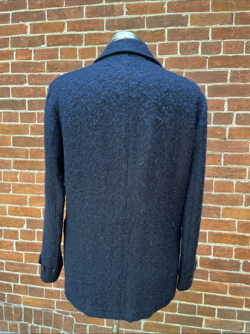 Richard James Navy Double-Breasted Pea Coat Wool Mohair Cashmere - Picture 4 of 8